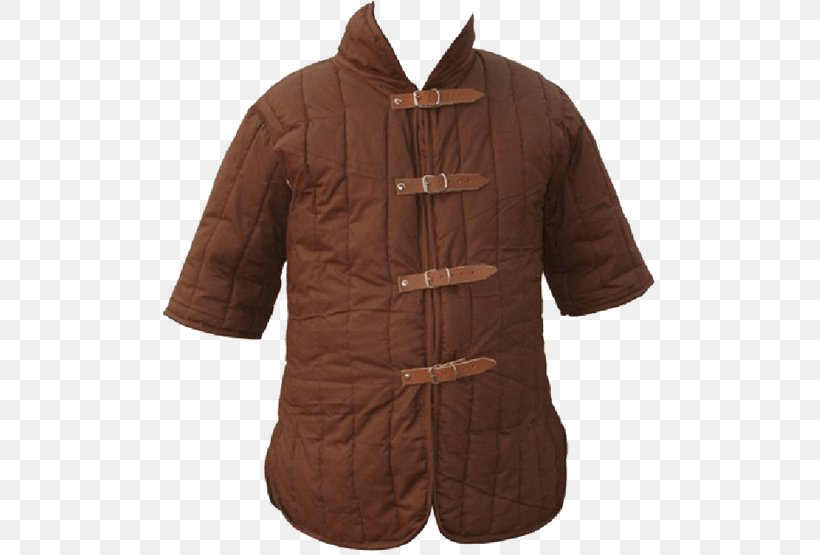 Gambeson Armour Body Armor Middle Ages Live Action Role-playing Game, PNG, 555x555px, Gambeson, Armour, Body Armor, Brown, Clothing Download Free