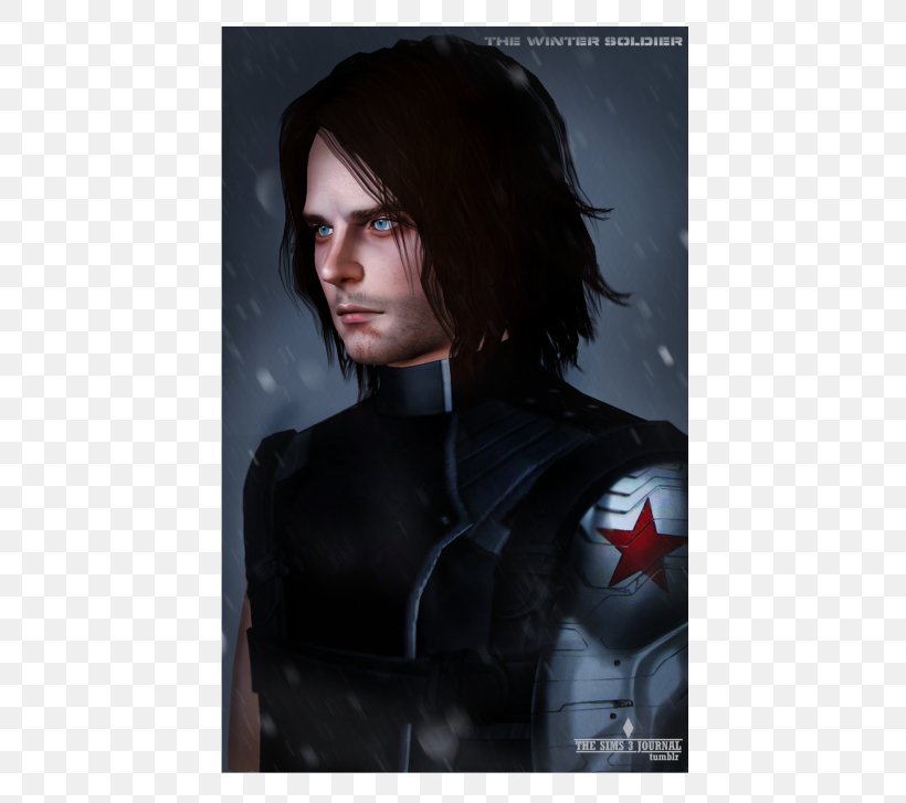 The Sims 3 Bucky Barnes Captain America: The Winter Soldier Sebastian Stan The Sims 4, PNG, 500x727px, Sims 3, Black Hair, Bucky Barnes, Captain America, Captain America The First Avenger Download Free
