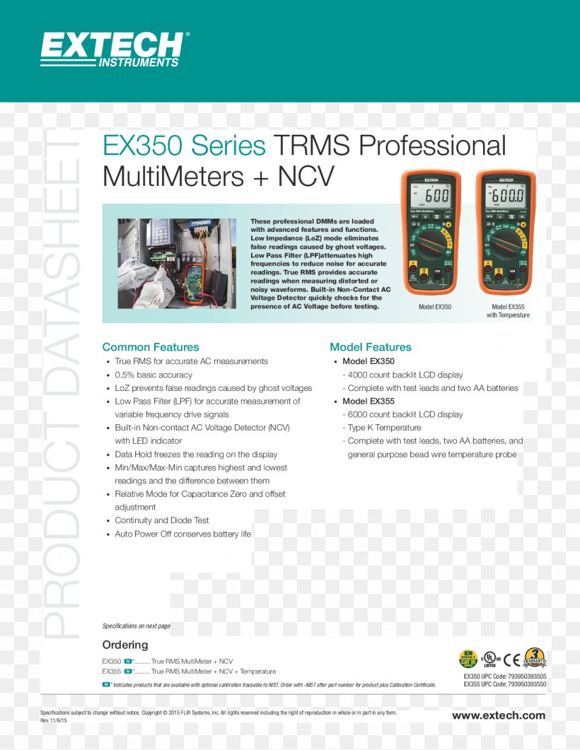 True RMS Converter Multimeter Voltmeter Digital Data Mouser Electronics, PNG, 1275x1650px, True Rms Converter, Advertising, Brand, Brochure, Data Download Free