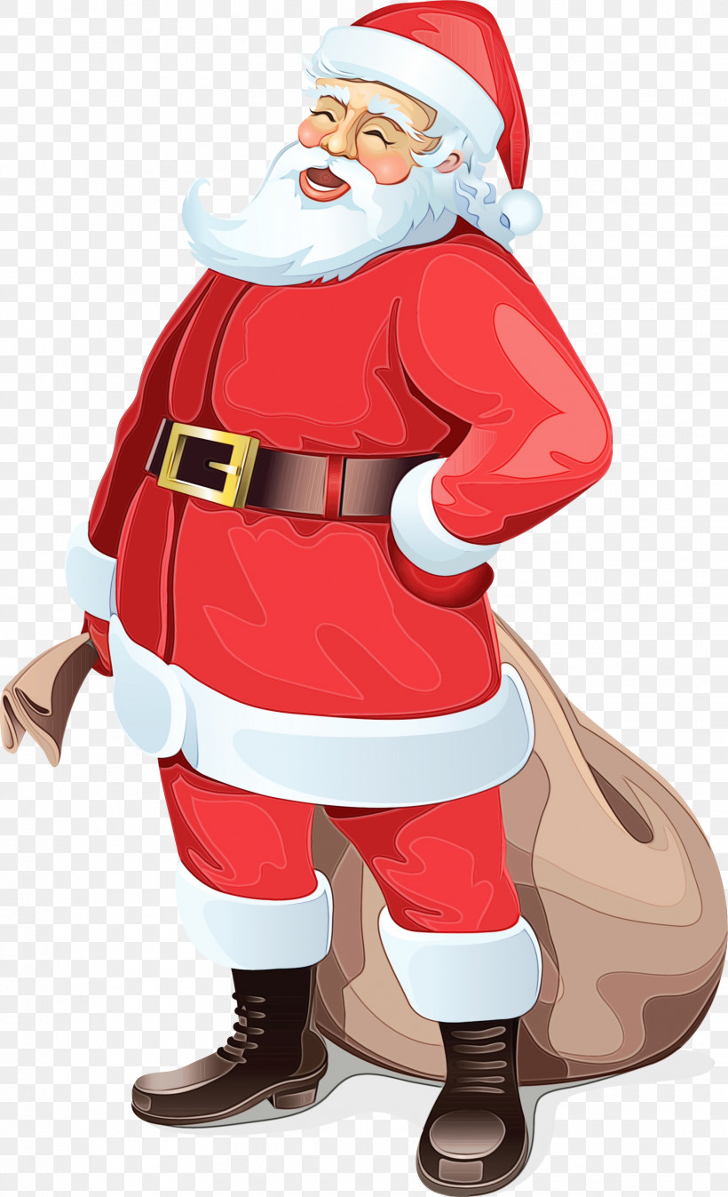 Santa Claus, PNG, 1826x3000px, Watercolor, Cartoon, Christmas, Costume, Paint Download Free