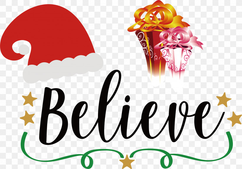 Believe Santa Christmas Winter, PNG, 3421x2403px, Believe Santa, Christmas, Gift Box, Line, Logo Download Free