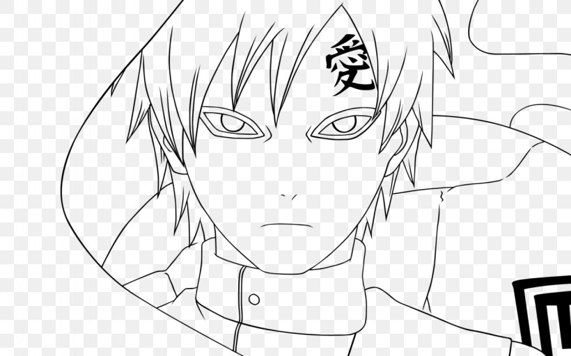 Gaara Line Art Rock Lee Sai Temari, PNG, 1280x800px, Watercolor, Cartoon, Flower, Frame, Heart Download Free