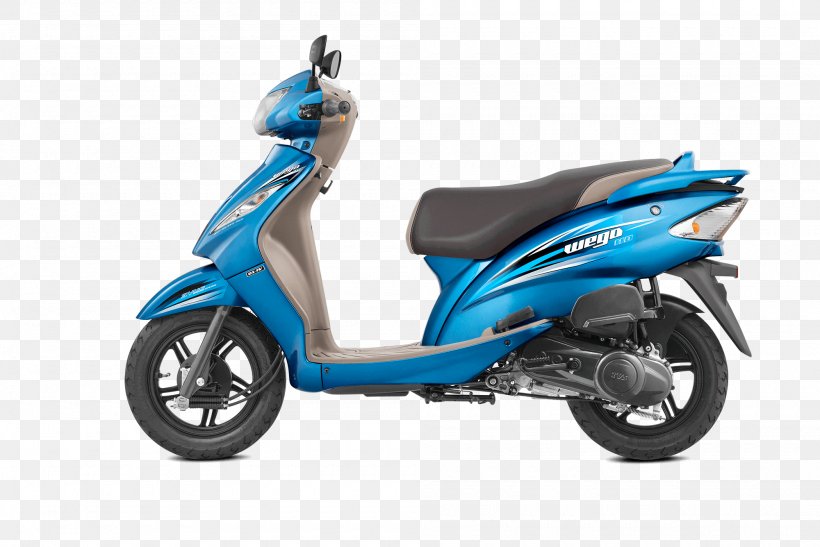 Scooter TVS Wego Car TVS Motor Company TVS Scooty, PNG, 2000x1335px, Scooter, Automotive Design, Car, Electric Blue, Honda Activa Download Free