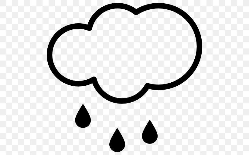 Rain Cloud Weather Forecasting Symbol, PNG, 512x512px, Rain, Black, Black And White, Cloud, Drizzle Download Free