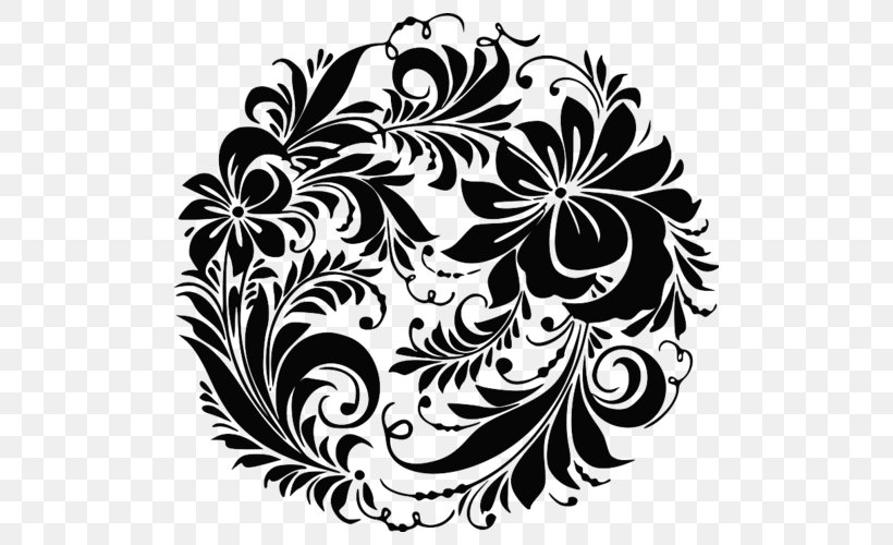 Russia Khokhloma Royalty-free Ornament, PNG, 500x500px, Russia, Art, Black And White, Flora, Floral Design Download Free