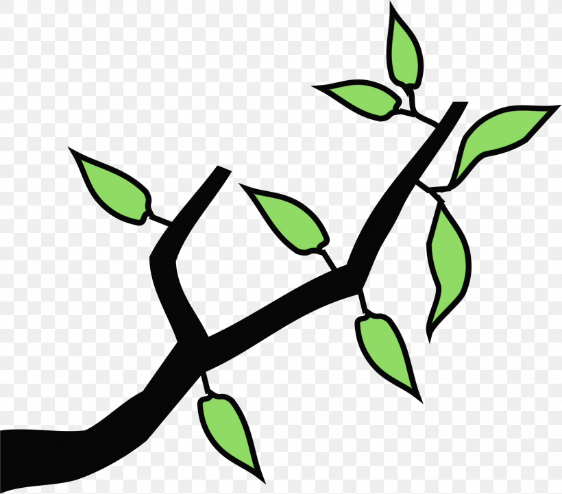 Branch Plant Stem Line Art Leaf Green, PNG, 1960x1725px, Watercolor, Branch, Flower, Green, Leaf Download Free