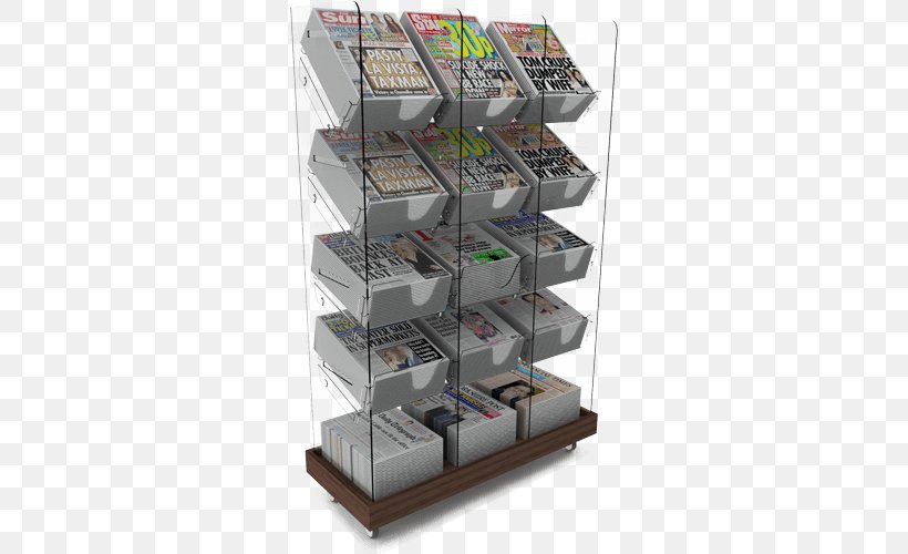 Newspaper Shelf Retail Display Stand Shopfit Design & Management Ltd, PNG, 500x500px, Newspaper, Bartuf Group, Broadsheet, Display Case, Display Stand Download Free