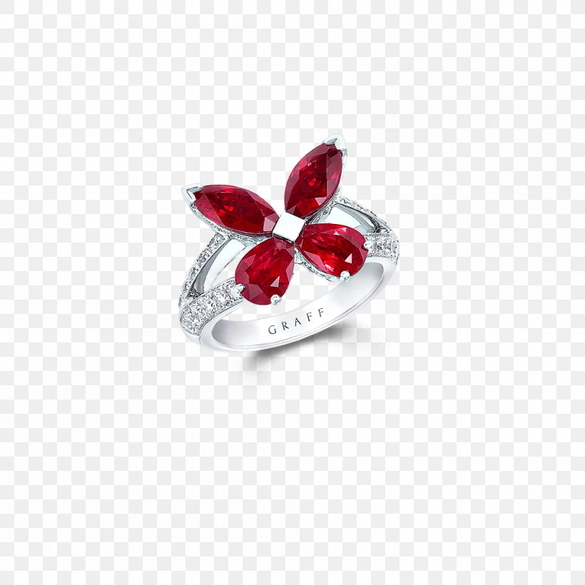 Ruby Graff Diamonds Ring Jewellery, PNG, 1000x1000px, Ruby, Body Jewellery, Body Jewelry, Butterfly, Charms Pendants Download Free