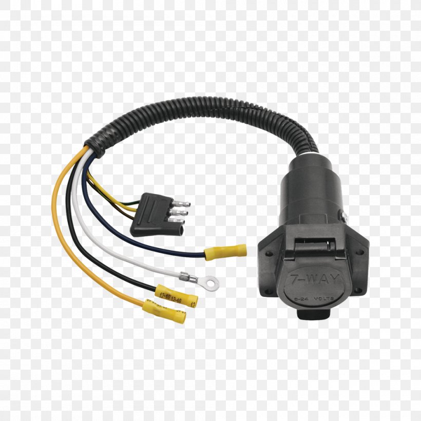 Trailer Connector Adapter Electrical Connector Towing Car, PNG, 1000x1000px, Trailer Connector, Ac Power Plugs And Sockets, Adapter, Cable, Cable Harness Download Free