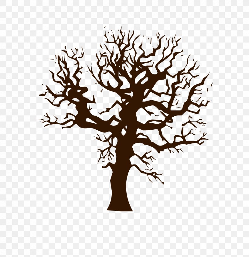 Vector Graphics Tree Clip Art Illustration, PNG, 1700x1754px, Tree, Black And White, Branch, Drawing, Fall Tree Download Free