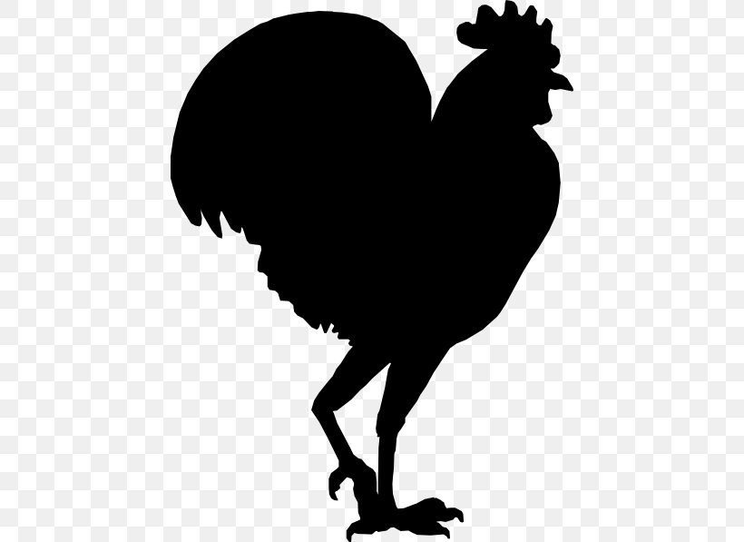 Silhouette Clip Art, PNG, 444x597px, Silhouette, Beak, Bird, Black And White, Chicken Download Free
