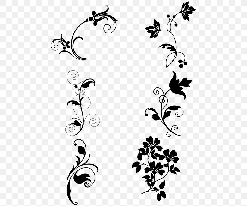 Floral Design, PNG, 489x683px, Ornament, Blackandwhite, Branch, Floral Design, Flower Download Free