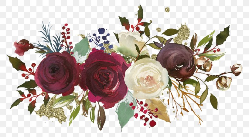 Garden Roses Floral Design Flower Watercolor Painting, PNG, 800x453px, Garden Roses, Art, Artificial Flower, Burgundy, Composition Florale Download Free