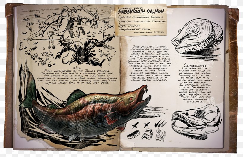 ARK: Survival Evolved Oncorhynchus Rastrosus Chinook Salmon Microraptor, PNG, 2550x1650px, Ark Survival Evolved, Art, Artwork, Carbonemys, Carnivore Download Free