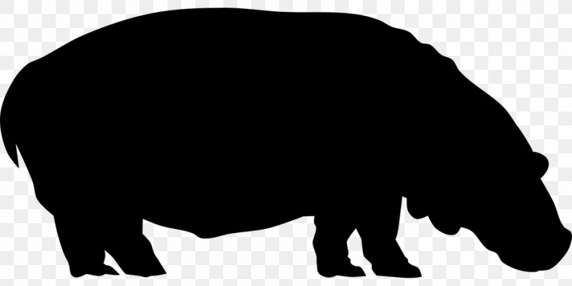 Hippopotamus Bear Wildlife Silhouette Clip Art, PNG, 960x480px, Hippopotamus, Animal, Animal Track, Bear, Black Download Free