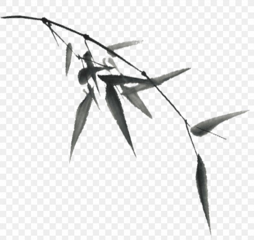 Black And White Bamboo, PNG, 1962x1852px, Black And White, Bamboo, Black, Branch, Ink Download Free