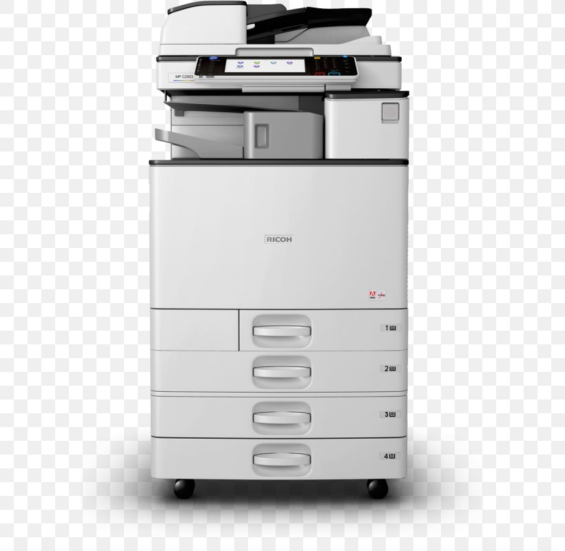 Photocopier Ricoh Multi-function Printer Machine, PNG, 800x800px, Photocopier, Canon, Chest Of Drawers, Color, Digital Data Download Free