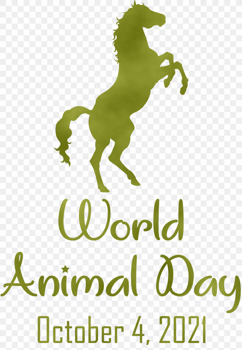 Mustang Logo Green Livestock Line, PNG, 2072x3000px, World Animal Day, Animal Day, Green, Horse, Line Download Free