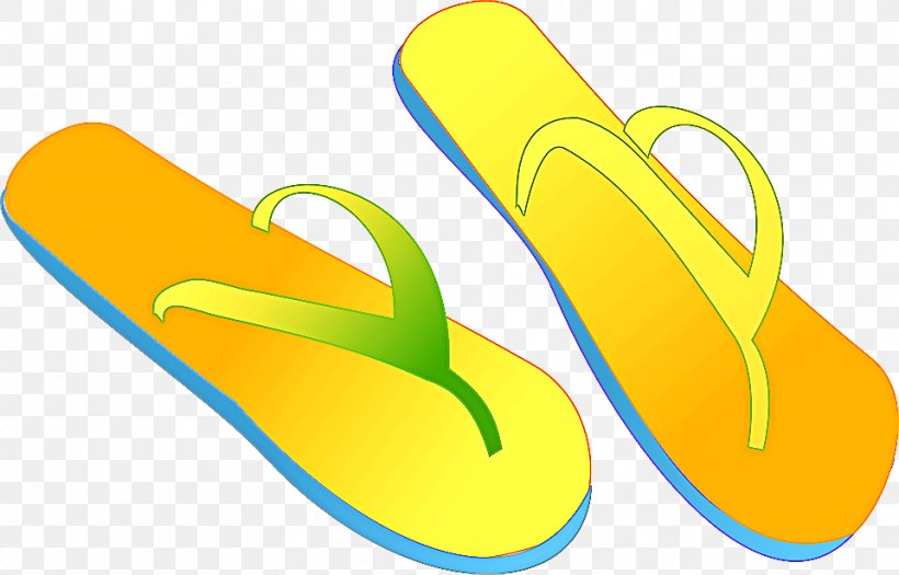 Footwear Flip-flops Yellow Shoe Clip Art, PNG, 960x615px, Footwear, Flipflops, Sandal, Shoe, Slipper Download Free