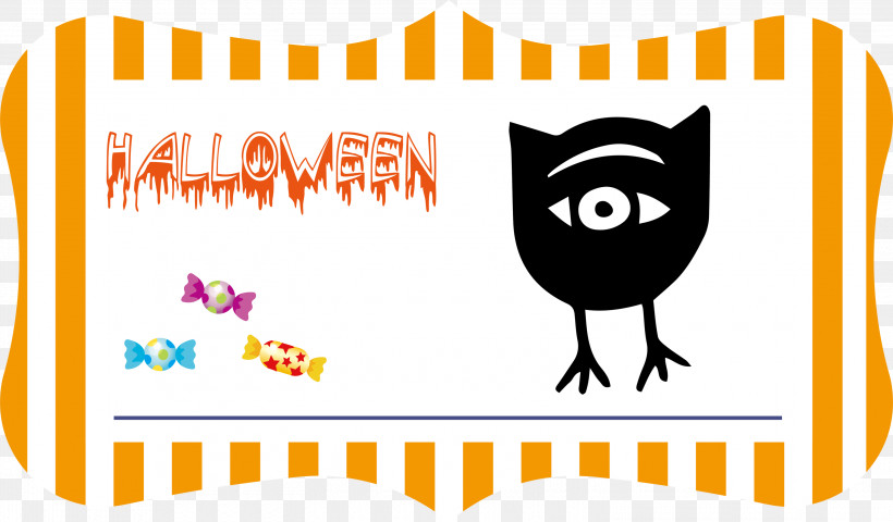Happy Halloween Halloween, PNG, 3000x1758px, Happy Halloween, Beak, Birds, Cartoon, Halloween Download Free