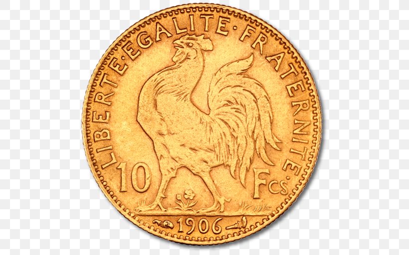 Coin France Gold French Franc, PNG, 512x512px, Coin, Bronze Medal, Chicken, Copper, Currency Download Free