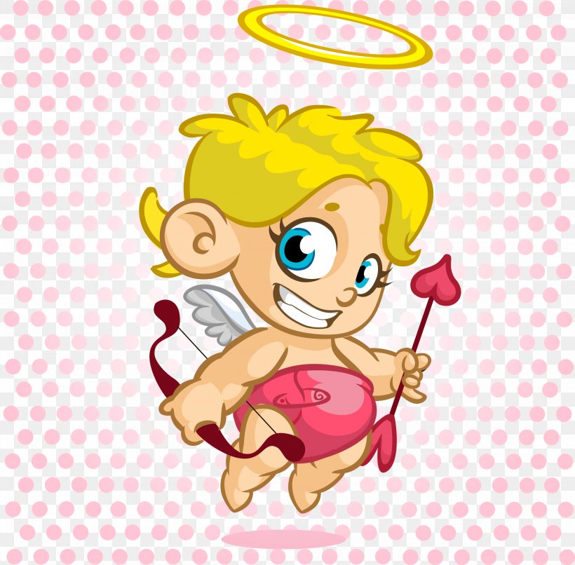 Cupid Cartoon Illustration, PNG, 4941x4860px, Watercolor, Cartoon, Flower, Frame, Heart Download Free