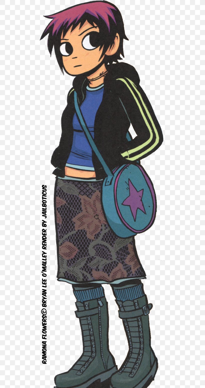 Ramona Flowers Digital Art Illustration Fan Art, PNG, 515x1551px, Watercolor, Cartoon, Flower, Frame, Heart Download Free