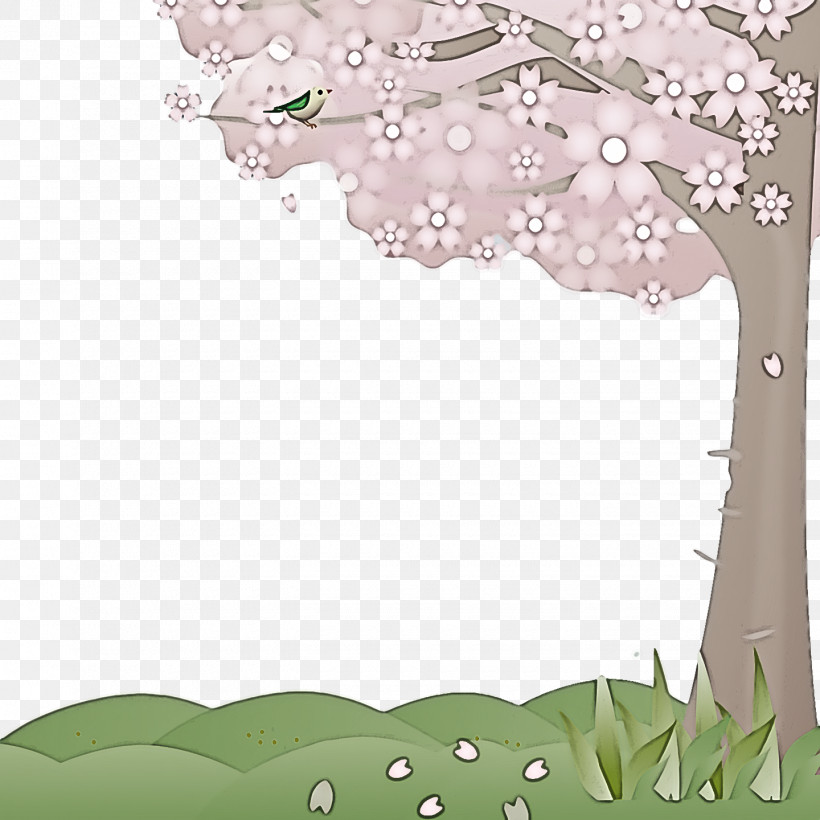 Cherry Blossom, PNG, 1440x1440px, Cherry Blossom, Cherry, Floral Design, Green, Leaf Download Free