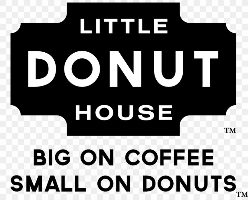 Donuts Little Donut House Breakfast Cafe Restaurant, PNG, 853x688px, Donuts, Area, Black, Black And White, Brand Download Free