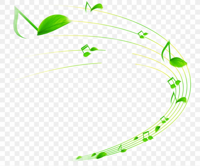 Musical Note Green Cartoon, PNG, 2674x2222px, Watercolor, Cartoon, Flower, Frame, Heart Download Free