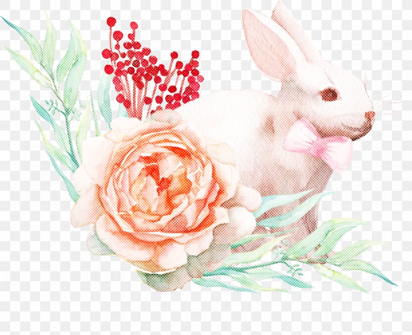 Easter Bunny, PNG, 1024x833px, Pink, Easter Bunny, Flower, Plant, Rabbit Download Free