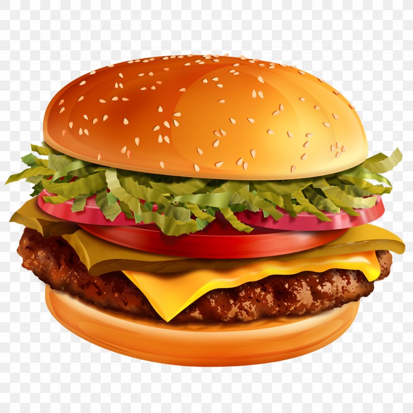 Hamburger Fast Food Hot Dog Download, PNG, 3000x3000px, Hamburger, American Food, Big Mac, Breakfast Sandwich, Buffalo Burger Download Free