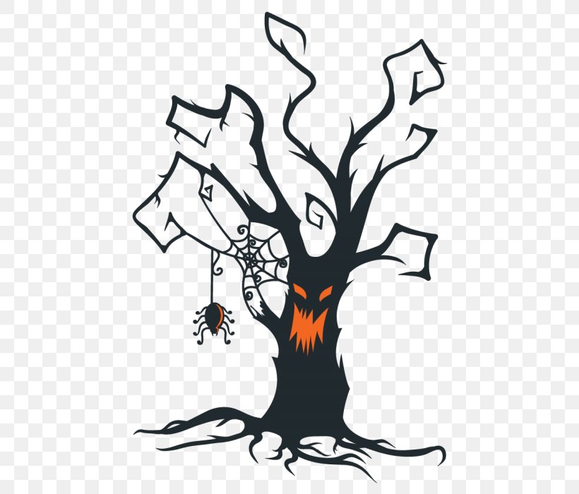 The Halloween Tree Clip Art, PNG, 700x700px, Halloween Tree, Art, Artwork, Black And White, Branch Download Free
