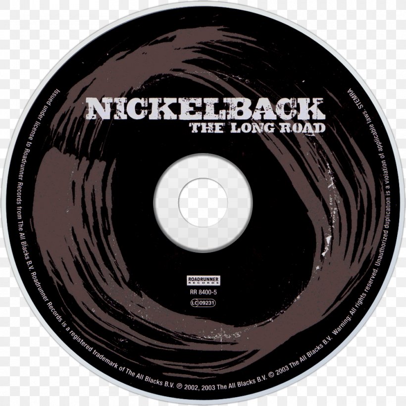 Compact Disc The Long Road Nickelback Roadrunner Records Album, PNG, 1000x1000px, 2003, Compact Disc, Album, Brand, Chad Kroeger Download Free