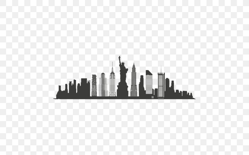 New York City Skyline Silhouette, PNG, 512x512px, New York City, Black And White, City, Landmark, Metropolis Download Free