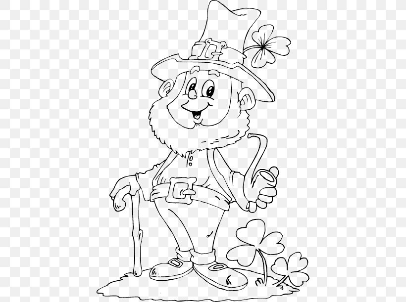 Colouring Pages Leprechaun Coloring Book Saint Patrick's Day Child, PNG, 430x611px, Watercolor, Cartoon, Flower, Frame, Heart Download Free