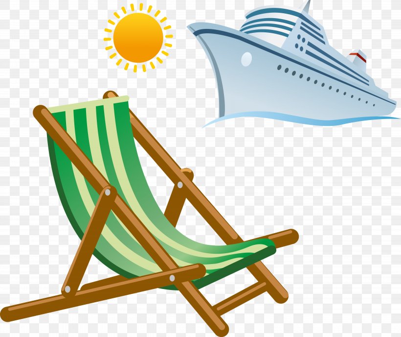 Cruise Ship Cruising Clip Art, PNG, 5212x4378px, Beach, Chair, Chaise Longue, Cruise Ship, Furniture Download Free