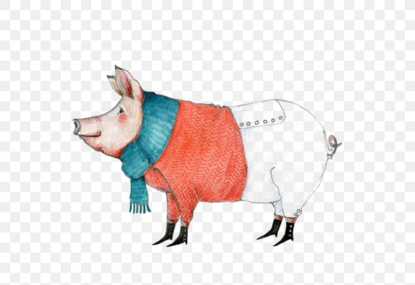 Pig Pillow Cushion Textile Illustration, PNG, 564x564px, Pig, Animal Print, Cattle Like Mammal, Cotton, Cushion Download Free