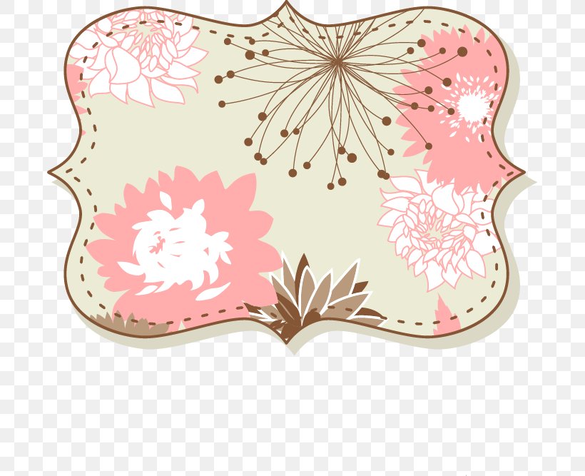 Retro Style Drawing Mousepad Illustration, PNG, 687x667px, Retro Style, Butterfly, Drawing, Floral Design, Flower Download Free