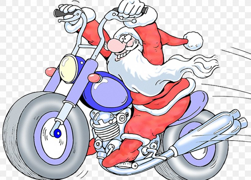 Santa Claus Motorcycle Rally Stock Photography Illustration, PNG, 920x664px, Watercolor, Cartoon, Flower, Frame, Heart Download Free