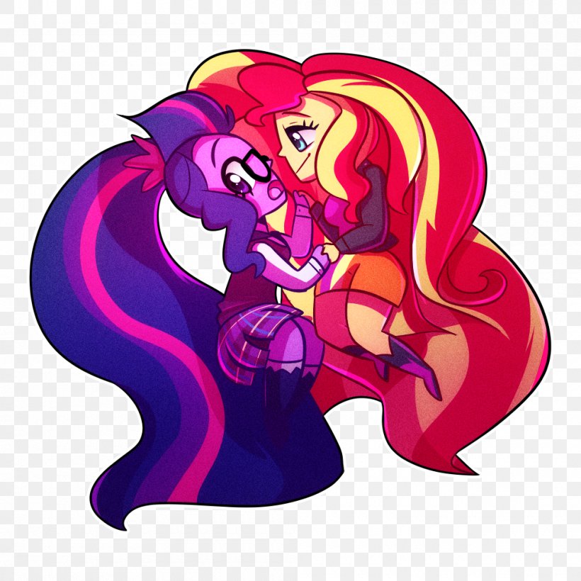 Sunset Shimmer Twilight Sparkle My Little Pony: Equestria Girls Rarity, PNG, 1000x1000px, Watercolor, Cartoon, Flower, Frame, Heart Download Free