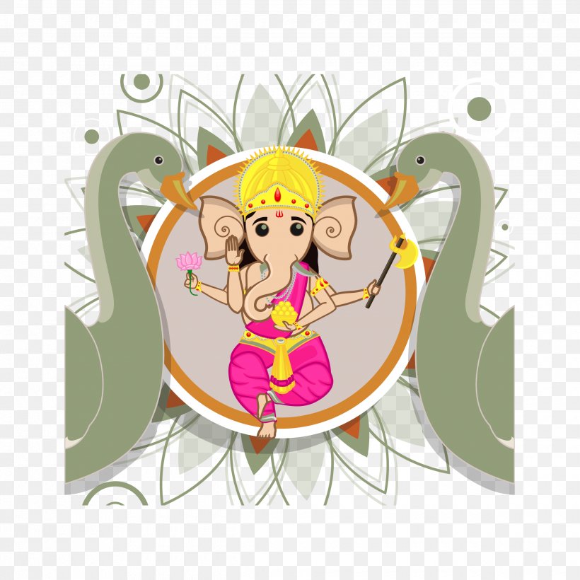 Ganesha Religion Illustration, PNG, 2480x2480px, Ganesha, Art, Cartoon, Deity, Drawing Download Free