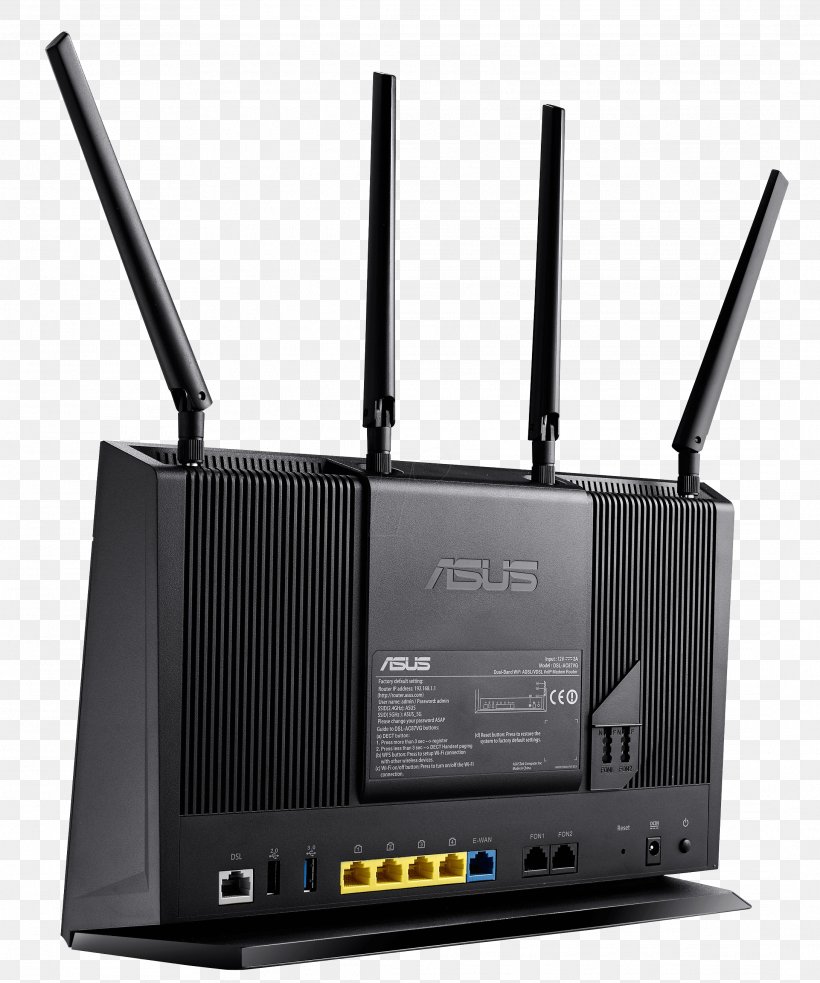 Router ASUS Digital Subscriber Line IEEE 802.11ac VDSL, PNG, 2178x2612px, Router, Asus, Asus Rtac87u, Audio Receiver, Data Transfer Rate Download Free