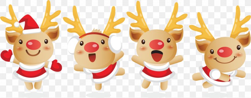 Reindeer Santa Claus Christmas Clip Art, PNG, 2152x845px, Reindeer, Christmas, Christmas Card, Christmas Decoration, Christmas Lights Download Free