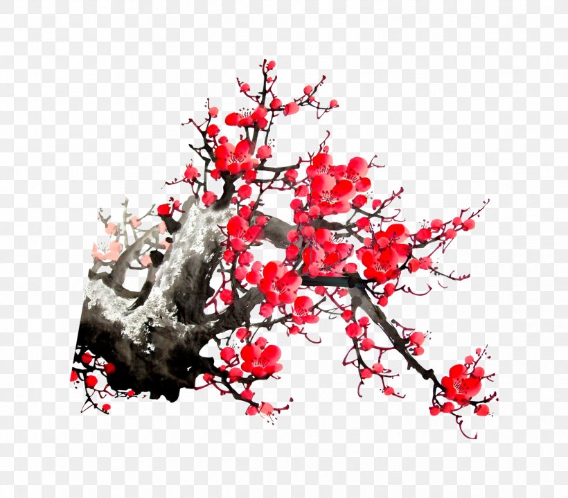 Plum Blossom Ink Wash Painting Chinese Painting, PNG, 2441x2143px, Plum Blossom, Art, Blossom, Branch, Cherry Blossom Download Free