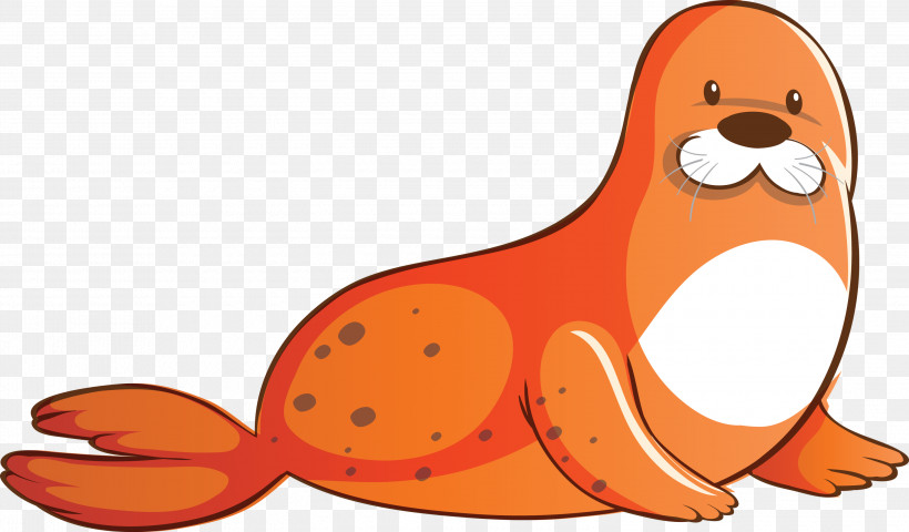Orange, PNG, 3000x1759px, Watercolor Sea Lion, Animal Figure, Cartoon, Earless Seal, Orange Download Free