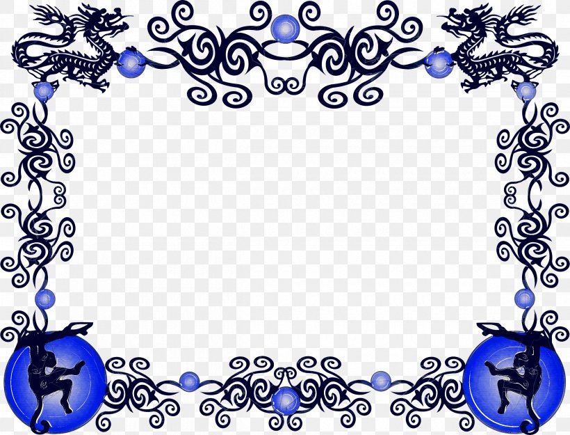 Chinese New Year, PNG, 2400x1831px, Borders And Frames, Blue, Cartoon, China, Chinese Dragon Download Free