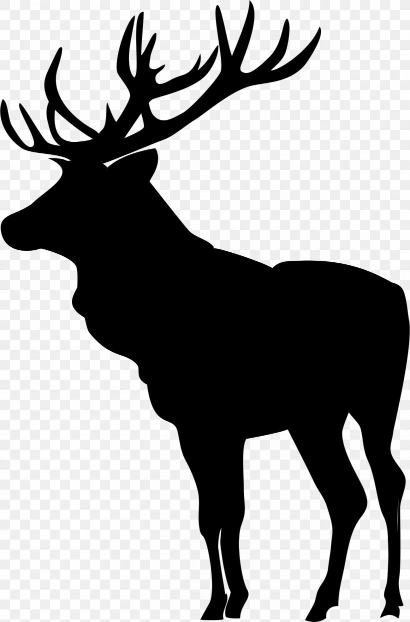 Elk Deer Moose Silhouette Clip Art, PNG, 1299x1973px, Elk, Antler, Black And White, Deer, Drawing Download Free