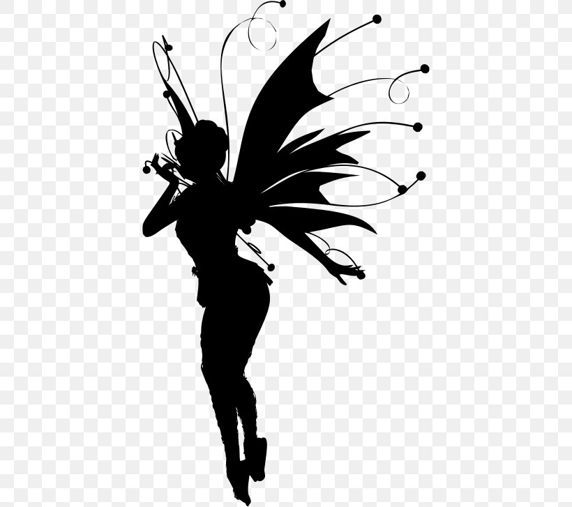Fairy Clip Art, PNG, 412x727px, Fairy, Art, Black And White, Butterfly, Elf Download Free