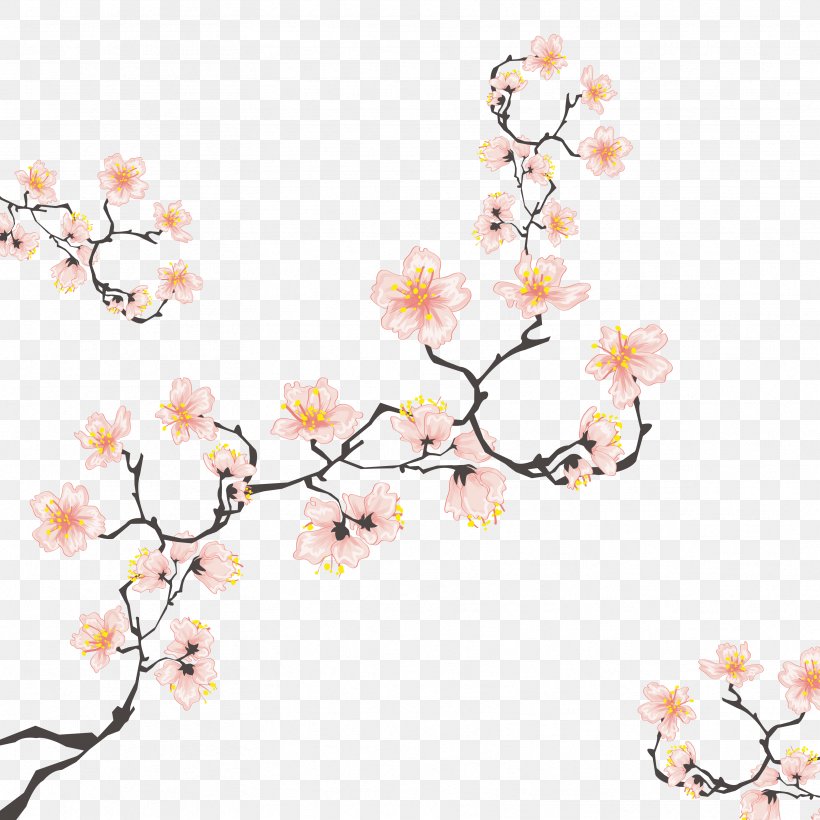 Cherry Blossom Computer File, PNG, 3333x3333px, Cherry Blossom, Blossom, Branch, Cerasus, Floral Design Download Free